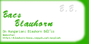 bacs blauhorn business card